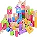 Spielwerk Bauklötze 100 große XL Bunte Bausteine weicher Schaumstoff Holzdesign Steine Pädagogisches Kinder Spielzeug