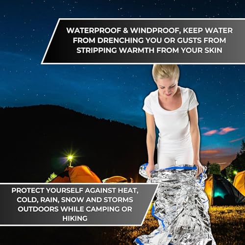 Image of HealthyLine Emergency Mylar Thermal Sleeping Bag, 2-Pack