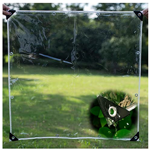 CDDUOLA Abdeckplane Transparent mit ösen, Reißfest Plane Wasserdicht Wetterfeste Gewebeplane Vordächer und Planen Regenschutz Schutzplane für Gartenmöbel Garten Terrasse Camping Pflanzendach Cover