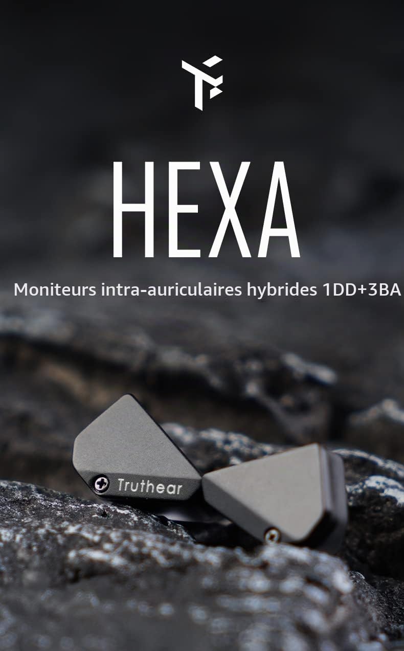 Fanmusic Truthear Hexa 1dd + 3ba Mixed Architecture PU + LCP Dynamic Drive diaphragme 0,78 2pin Cable Flexible Scalable DLP in Ear Monitor Headset (Hexa)