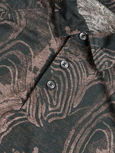 Image of TECHNOSPORT Men's Slim Fit All Over Print Polo Neck T-Shirt with Technocool+, UPF50+ for Regular Use