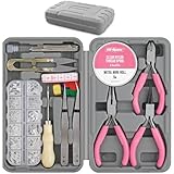 Hi-Spec 17pc Jewelry Making Tool Kit & 600pc Findings Accessories Box Set. Pliers & Wires for Handmade Bracelets, Necklaces, Earrings and Charms Arts & Crafts