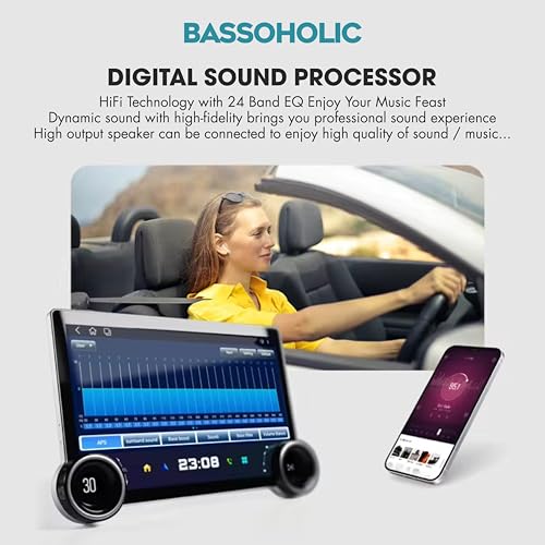 Image of BASSOHOLIC 10.36 inch Diamond 2K Android 13 Car Stereo | TS18 Octa-Core | 4+64GB | 2K Touch | WiFi | GPS | Android Auto | DSP | 360 Ready | Dual Rotary Knob | Bluetooth | Google Maps | 1-Year Warranty