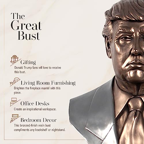 Busto de Donald Trump en resina con acabado bronce miniatura 6