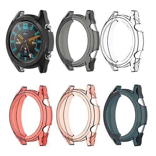 EEweca 5-Pack Protector Case for Huawei Watch GT Soft TPU Bumper Shell