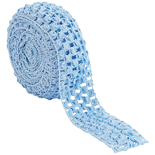 GORGECRAFT 5.5 Yards 1.6" Wide Elastic Crochet Headband Ribbon Polyester Crochet Stretch Trim Fabric for Hair Accessories Tube Top Hair Band Making