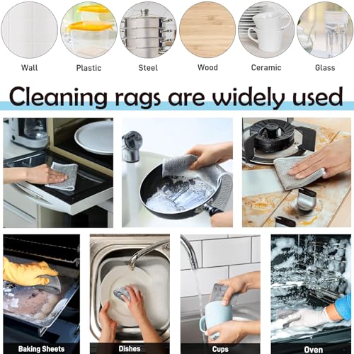 Image of Multipurpose Wire Dishwashing Rags for Wet and Dry, Non-Scratch Wire Dish Cloths, Wire Cleaning Rags Easy Rinsing Wire Dish Towels for Kitchen, Sinks, Pots (Double Layer, 10 PCS)