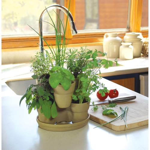 EMSCO Bloomers Stackable Flower Tower Planter – Holds up to 9 Plants – Great both Indoors and Outdoors – Terra Cotta - Thumbnail 4