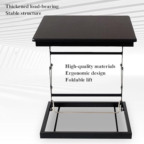 Miniatura 5 de TemkIN Convertidor de escritorio de pie, altura ajustable, ergonómico, puede sentarse o pararse, plegable, para computadora portátil y estación de