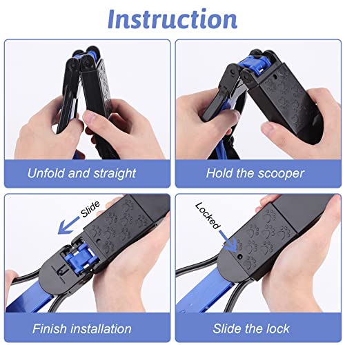 Image of Non-Breakable Pooper Scooper for Dogs and Cats with Long Handle High Strength Material and Durable Spring for Easy Grass and Gravel Pick Up