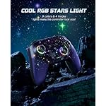 VOYEE Switch Controller, LED Star Wireless Pro Controllers Compatible with Lite/OLED, Multi-Platform Windows PC with 9 Colors Colorful RGB Lights/Programmable/Vibration/Turbo/Wakeup - Image 2