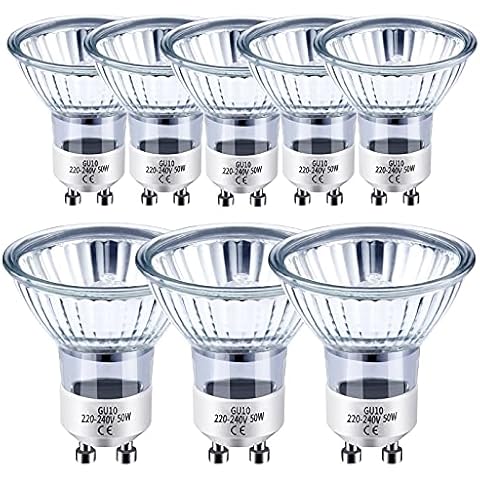 BEIJITA GU10 Halogen Light Bulbs,8 Pack 50W 220-240V Halogen Spotlight Bulbs Equivalent,Dimmable GU10 Halogen Bulb,38° Beam Angle,2800K Warm White,700 Lumens Cover