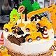 Bagger Kindergeburtstag Deko 2 jahre, 23 Stück Baustelle Tortendeko , Kunststoff Baustellenfahrzeuge Verkehrsschilder für 2. Geburtstag Junge Mädchen Kinder