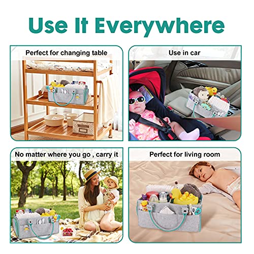 Baby Diaper Caddy Organizer For Boy Or Girl Large Nursery Storage Bin Basket Portable Holder Tote Bag For Changing Table And Car Baby Shower Gifts Newborn Essentials Stuff Registry Must Haves Item #TOP5