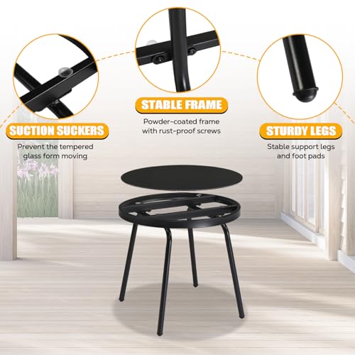Vingli PPBISTROSET 3 Piece Patio Furniture Set Metal Patio Chairs Set Of 2 W/Pp Backrest And Seat, Outdoor Bistro Set thumb #5