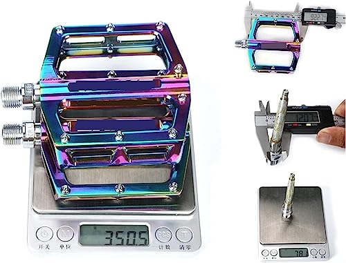 Pedales de bicicleta de montaña aluminio plataforma mtb color tornasol 5