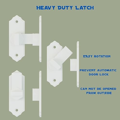 Miniatura 4 de Cerradura de puerta de granero  Cerradura de puerta de bebé de 90 grados para mascotas  Cerradura de puerta de seguridad para el hogar para baño,