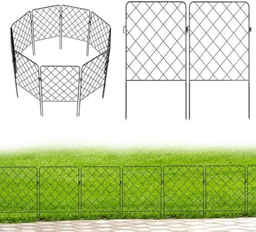 25 Packs No Dig Decorative Garden Fence for Yard, 26 Ft(L) X 24 in(H) Animal Barrier Fence, Rustproof Metal Garden Fence Border for Dog, Rabbits, and Patio Temporary Fence Stakes Defense