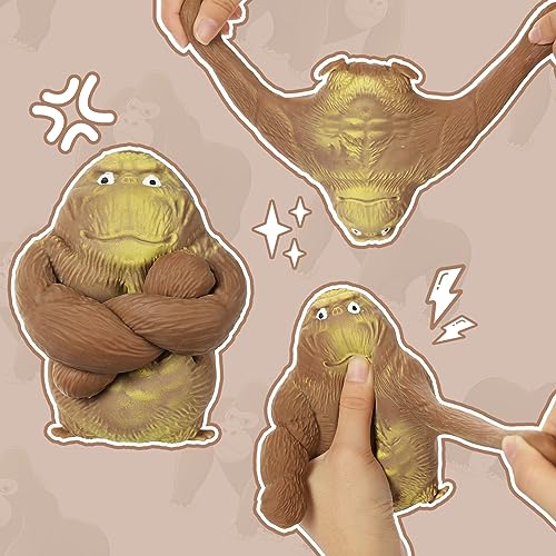 Ainiv Anti Stress Spielzeug, Gorilla-Figur zum Stressabbau, Latex Monkey Gorilla Toys, Sensory Relief Fidget Toy, Weiches Squeeze-Spielzeug, Geeignet für Freizeit, Unterhaltung, Stressabbau