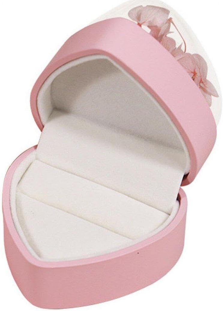 Ring Case Ring Case Heart Ring Forever Rose Jewelry Display Box Wedding Engagement Romantic Pink