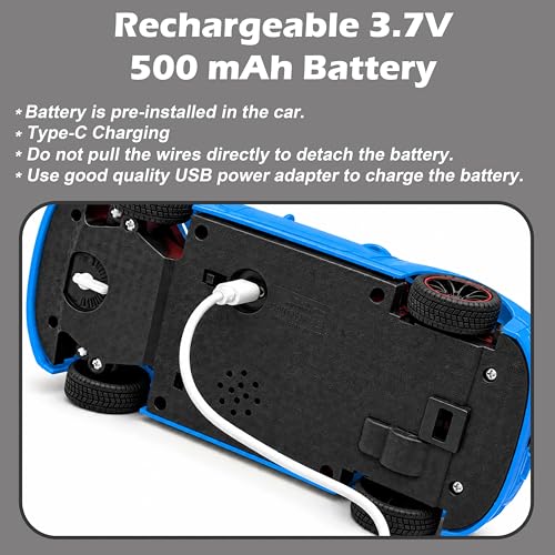 Image of VGRASSP Remote Control Sports Racing Car Toy for Kids with Mist Spray and Lights - Indoor and Outdoor Racing RC Smoke Car - USB Type-C Charging - Color As Per Stock