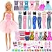 ENOCHT 51 PCS Doll Clothes and Accessories Including Fashion Dresses, Tops and Pants Outfits, Party Dresses, Swimsuits Bikini 38 PCS Shoes Hangers and Other Accessories for 11.5 inch Dolls