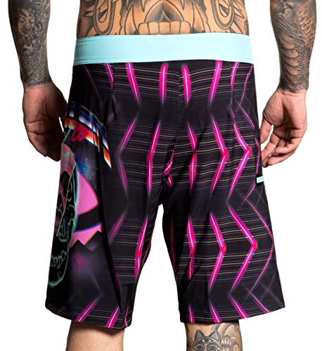 Sullen Men's Futures Swim Board Tattoo Lifestyle Graphic Art Beach Pool Shorts Black2