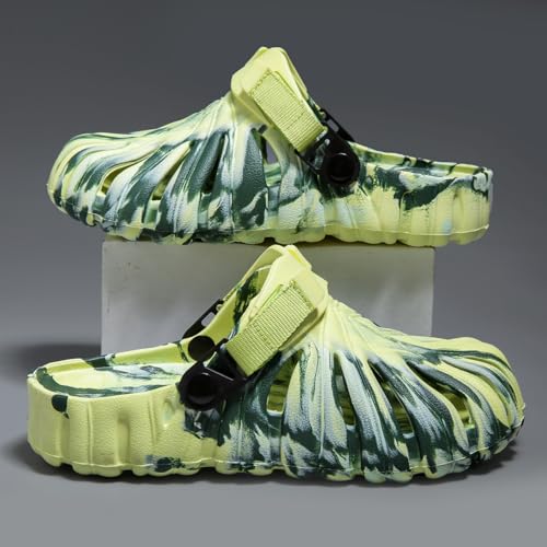 Image of Monstera Slippers, Variegated Monstera Shoes, Non-Slip Soft Lightweight Bathroom Slides Unisex