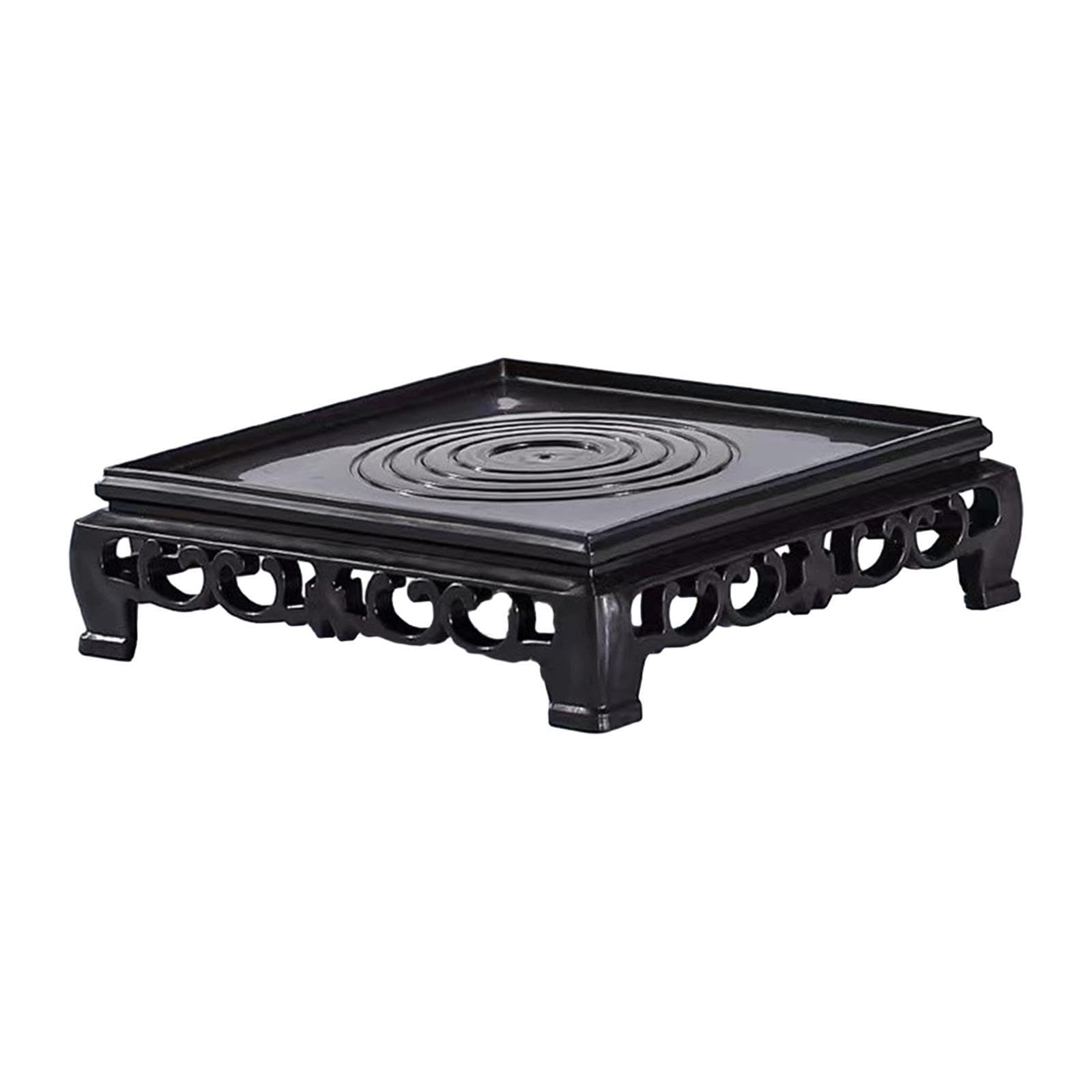 Fishbowl Stand Vintage Style Plant Holder Square Plastic Durable Elegant Flower Pot Tray Home Decoration Vase Plant Flowerpot Buddha Statue Display Stand