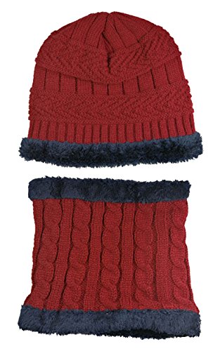 image for HINDAWI Winter Hats Scarf for Boys Girls (5-14 Years) Warm Snow Knit B