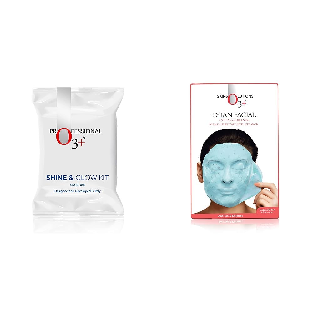 O3+ Shine & Glow Mono Dose Kit for Brightening, Whitening & Even Skin Tone (38g) & O3+ D-TAN Facial Kit for TAN Removal & Brightness for Tanned & Dull Skin 45g | Detan Facial Kit for TAN Removal Combo-image-20