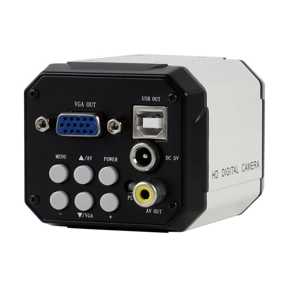 Kit de Accesorios para microscopio Microscopio estereoscópico trinocular Aumento de Zoom Continuo de 3,5X a 90X + Cámara de Video VGA USB AV + Luz LED(Un microscopio Blanco)