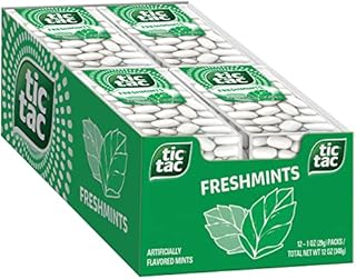 Tic Tac Fresh Breath Mints, Freshmints, Bulk Hard Candy Mints, 1 oz Single Packs, 12 Count