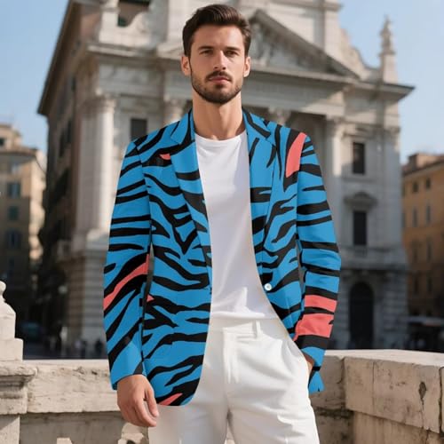 HUGS IDEA Blazers for Men Fashion Slim Fit Sport Coat Lightweight One-Button Suit Jacket2