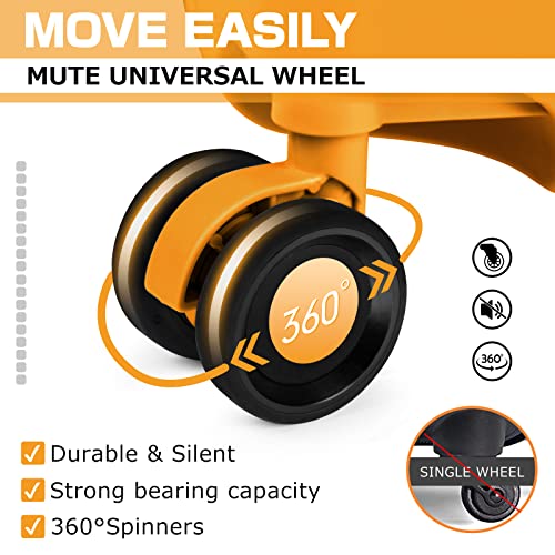 Image of AnyZip Luggage PC+ABS Aluminum Frame Zipperless Checked Luggage Hard Shell Suitcase with TSA Lock Double Spinner Wheels 24 Inch Orange