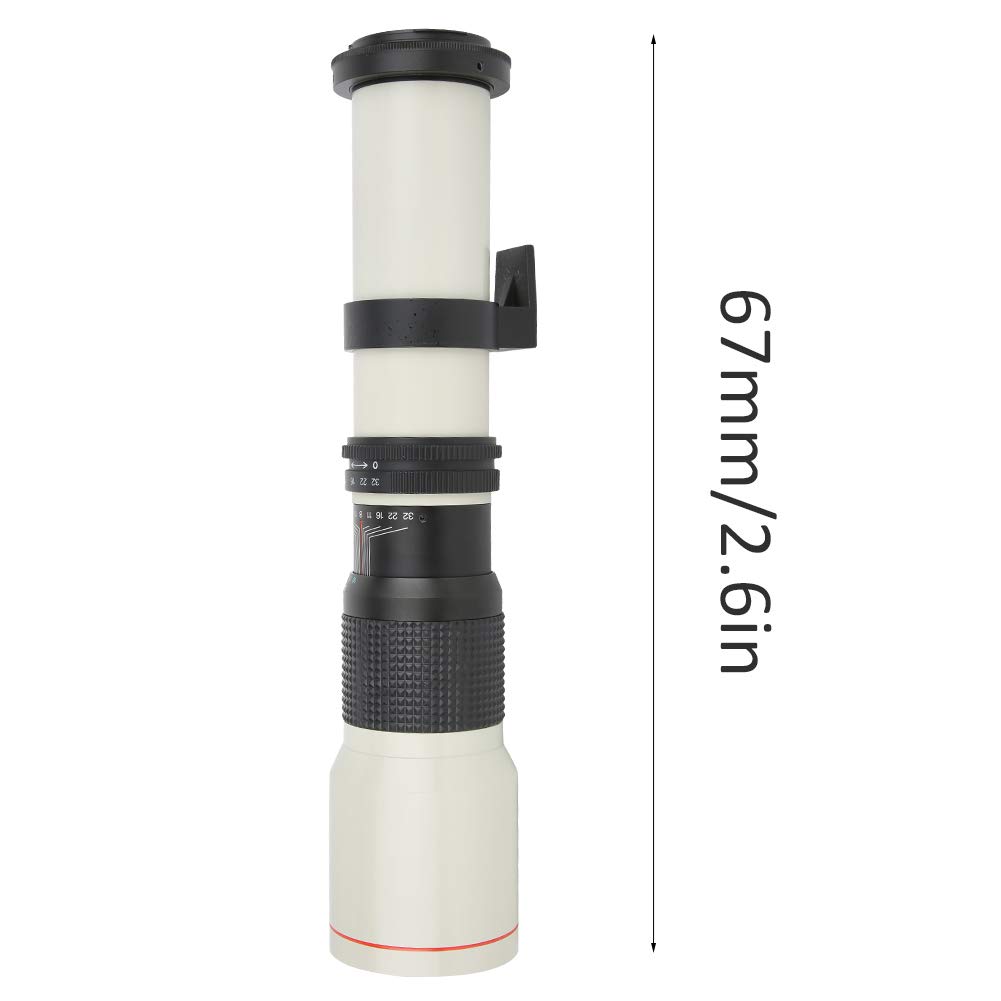 Sxhlseller Teleobiettivo con Focale Fissa da 500 Mm F8-F32 con Messa a Fuoco Manuale per Fotocamera EF-S per Riprese di Animali Selvatici, Paesaggi Naturali, Giochi Sportivi, ECC.