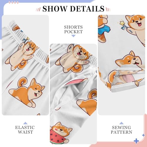 ZZKKO Cartoon Kawaii Shiba Inu Dog Boys Pants for Kids Jogger Pants with Pockets S-XL4