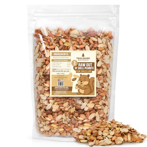 3 LB - Raw Shelled Peanuts For Squirrels, Out of Shell Peanuts For Birds and Wildlife- Squirrel Food, Wild Bird Seed - Grown in The USA