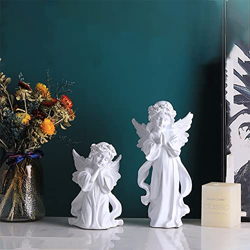 Praying Baby Angel Statues And Figurines Cute Memorial Resin Wings Cherubs Sculpture Outdoor Garden Home Decorations For Living Room Book Shelf Cabinets Decor Table Centerpieces Ornament (A, Small) #TOP4