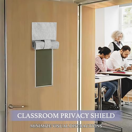 Image of RYB HOME Classroom Door Window Cover, 100% Blackout Shades for Classroom Windows and Doors Cover Lockdown Shades Blocks Views, W 8 x L 36 inch, Light Grey, 1 Panel