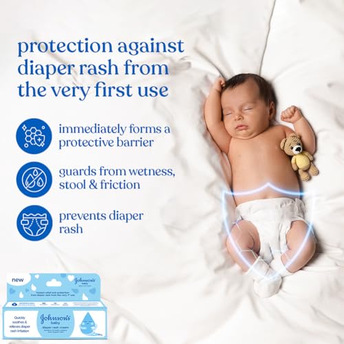 Image of Johnson's Baby Diaper Rash Cream, 40g (Pack of 2) | Gentle Protection for Baby's Skin