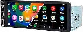 MULTIMÍDIA, MP5 1 DIN TELA IPS DE VIDRO 6,86' FULL TOUCH, FM, USB, SD CARD, AUXILIAR, BLUETOOTH, ESPELHAMENTO DE ANDROID E IOS, COM CARPLAY E ANDROID AUTO CONECTIVIDADE COM FIO