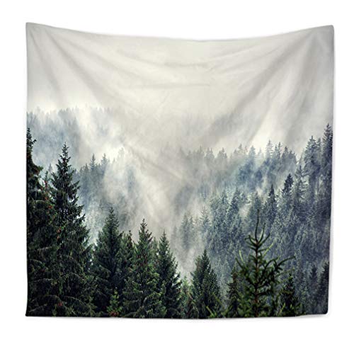 Lihan Tapicería Tapiz Series forestales montaña Indian Bohemio Elefante Hippie Mandala Pared Estampado Floral Decoración Naturaleza Picnic diseño psicodélico, Bosque 3 90 * 75cm/35 * 30inch