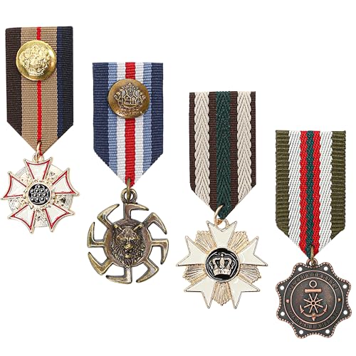 4PCS Military Medal Brooch Pins, Retro Vintage...