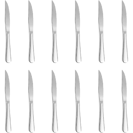 12-Piece Steak Knives Set, Premium Stainless Steel Steak Knives, Ultra Durable Dinner...