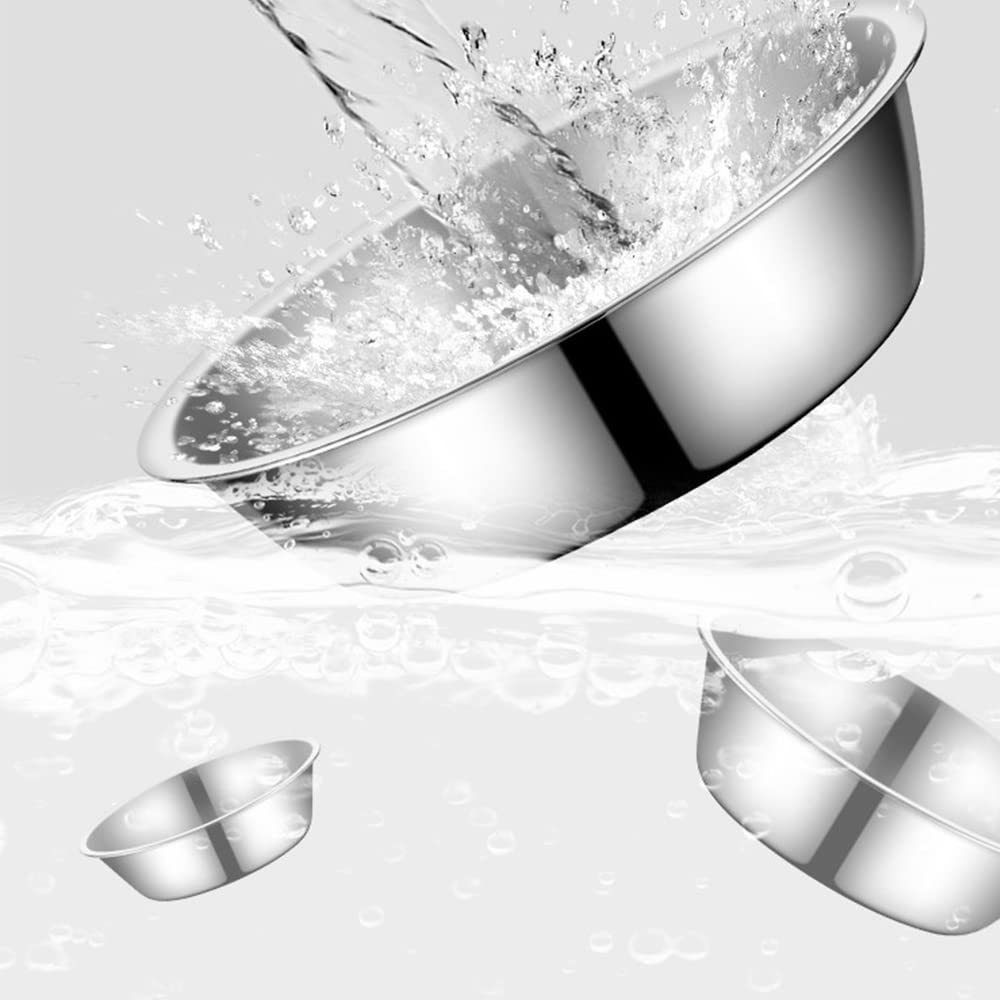 Ciotole Alzate per Cani e Gatti - Set con 2 Ciotole in Acciaio Inox e Supporto in Bambù - Mangiatoie Elevate con Piedini Antiscivolo (Legno Naturale)