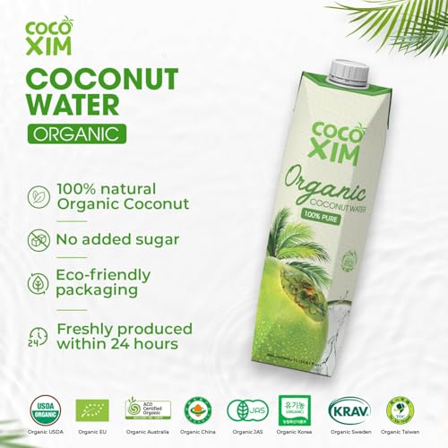 Image of COCOXIM Ready to Drink Organic Coconut Water, 33.8 oz (Pack of 3)