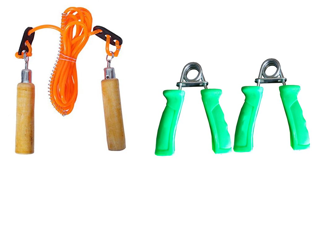 Simran Sports Home Exercise and Fitness Combo Wooden Skipping Rope & Hand Gripper (B07D4G8JCZ) Amazon Price History, Amazon Price Tracker