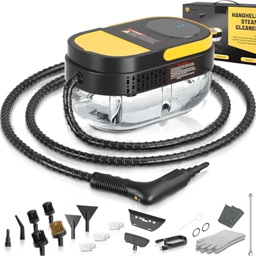 Steam Cleaner, 3 Level Adjustable Handle, 15s Heat Up, 1.6L Tank,...