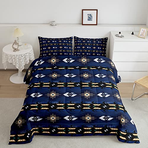 Erosebridal Western Boho Queen Comforter Set,Aztec Quilt,Ethnic Tribal Arrow Bedding Set Country Decor Western Duvet Insert,Western Room Decor for Bedroom Boho Living Room Decor,Southwestern